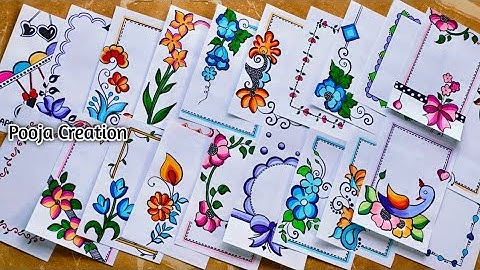 20 BEAUTIFUL BORDER DESIGNS/PROJECT WORK DESIGNS/বন্ধু খাতার ডিজাইন/FRONT PAGE DESIGN FOR PROJECTS