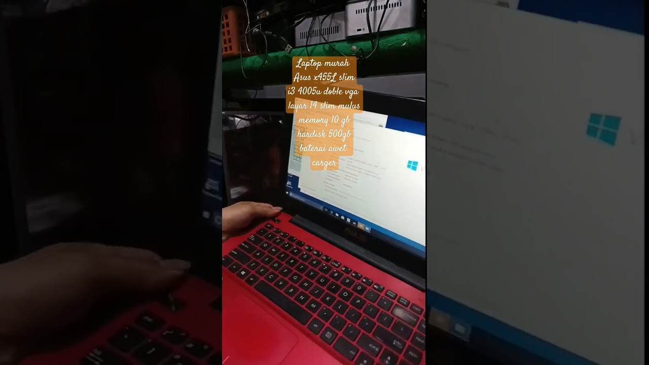 Laptop murah Asus x455L slimi3 4005u doble vga 14 slim ram10 gb hardisk 500gb baterai awet carger