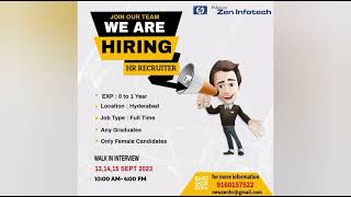 We Are Hiring HR Recruiter interview hrrecruiter jobsearch jobvacancy2023 hrs