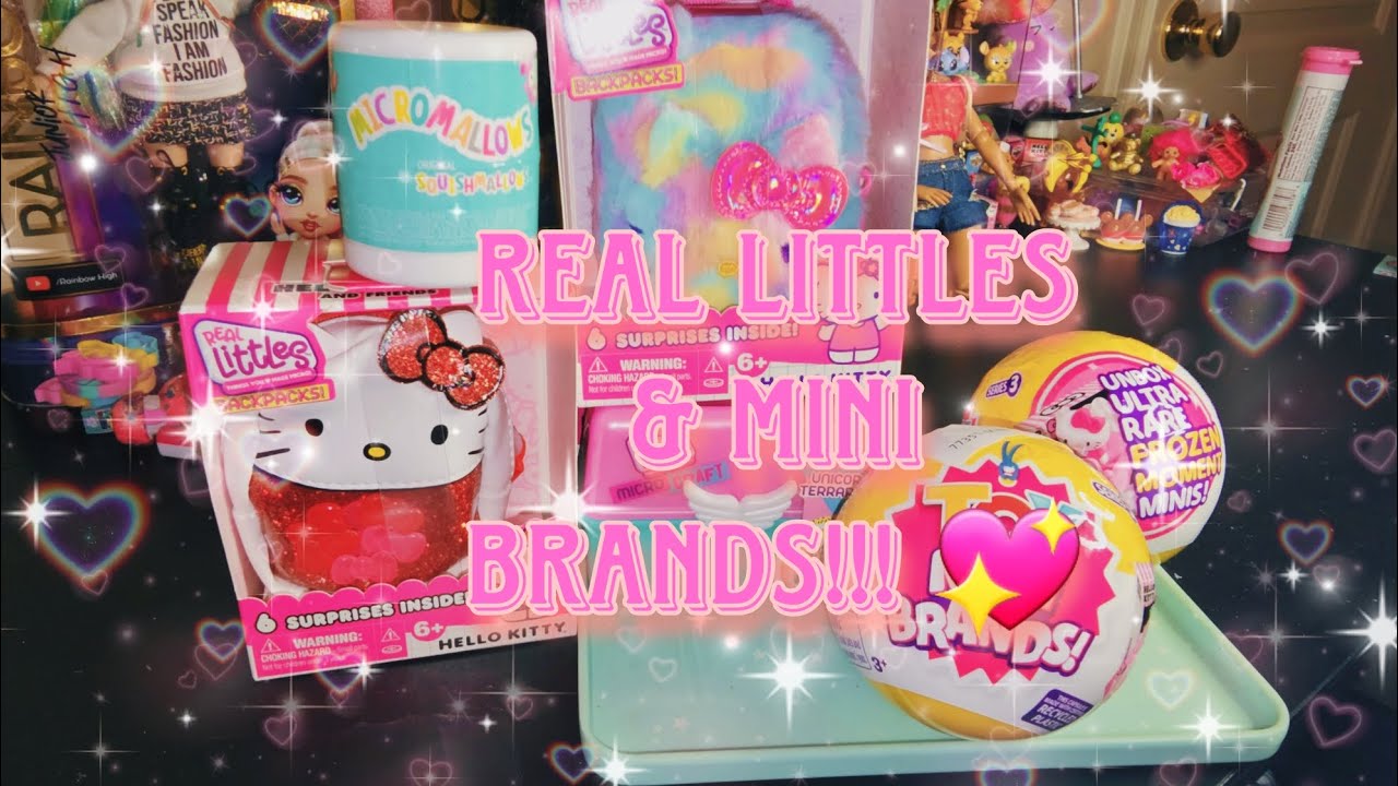 Hello Kitty BackPacks & Unicorn Terrarium! Real littles & Mini brands! YouTube