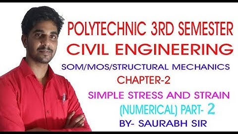 SOM/MOS/Structural Mechanics | (Numerical) Part 2 | Simple Stress & Strain | Civil 3rd Semester |