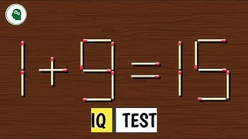 Turn the wrong equation into correct 1+9=15 Hard matchstick puzzle