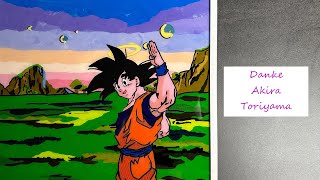 Glas Bild mit Acrylfarbe malen / Tribut an Akira Toriyama