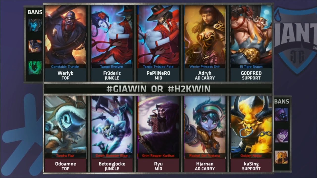 H2K vs GIA Game 3 Highlights - H2K GAMING vs GIANTS GAMING - QUARTERFINAL EU LCS SUMMER 2015