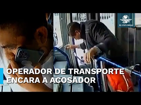 Chofer de autobús se convierte en héroe, defiende a joven de acosador