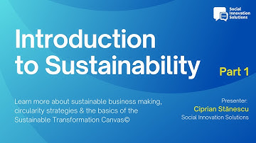 Introduction to Sustainability. Part 1