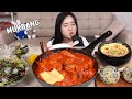 요리 먹방 :)로제 닭볶음탕에 날치알 왕주먹밥, 시원한 오이미역냉국~. rose chicken mukbang.