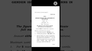 Gauhati University B.Ed Paper 8 Question Paper 2021 | Gender Issues & Concerns in Education 📚