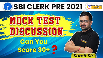 SBI Clerk Pre | Maths | Mock Test Discussion | Can You Score 30+? | Sumit Sir