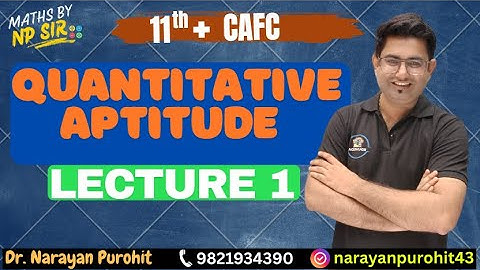 Lecture 1  "CAFC Maths Masterclass | Complete Free Session for Beginners"