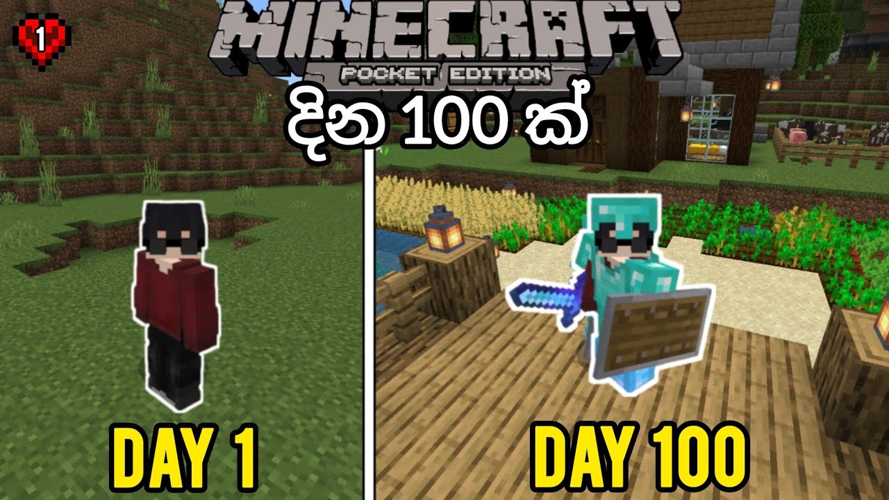 100 Days in Minecraft pocket edition in sinhala