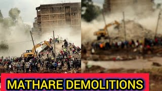 CURRENT DEMOLITION IN MATHARE AS RESIDENTS OF MATHARE TURNS AGAINST EACH OTHER OVER RUTO 10K GIFT!