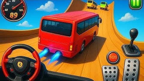 Crazy #bus Mega Ramp lmpossible Racing - Coach bus Simulator : Ramp Stunt 3D - Android Gameplay #7