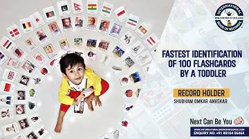 FASTEST IDENTIFICATION OF 100 FLASHCARDS BY A TODDLER