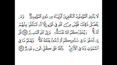 القارئ صلاح بو خاطر - سورة آل عمران - من الآية 28 إلى الآية 29