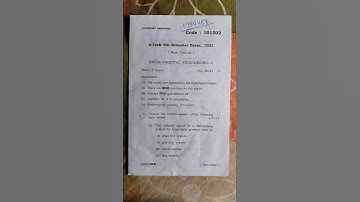 || ENVIRONMENTAL ENGINEERING–1 ||#aryabhattaknowledgeuniversity #btech #semester5 #questions #2k23