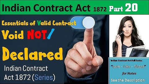 20 = Not Declared Void | Indian Contract Act 1872