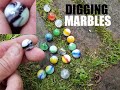 Digging Vintage Marbles On An Old Dump - Bottle Digging - Antiques - Toys - Archaeology -