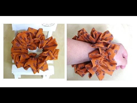 簡単 ひらひらシュシュの作り方 説明付き Fabric Hair Accessories Youtube