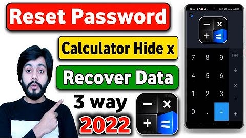 Calculator App Lock Forgot Password | Calculator Hide App Delete Video And Photo Recover  2022