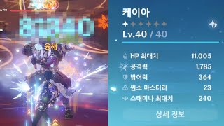 [원신] 40렙 케이아로 5만딜 이상이 나올까?