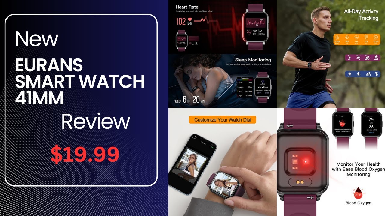 EURANS Smart Watch 41mm Full Touchscreen Smartwatch Fitness Tracker