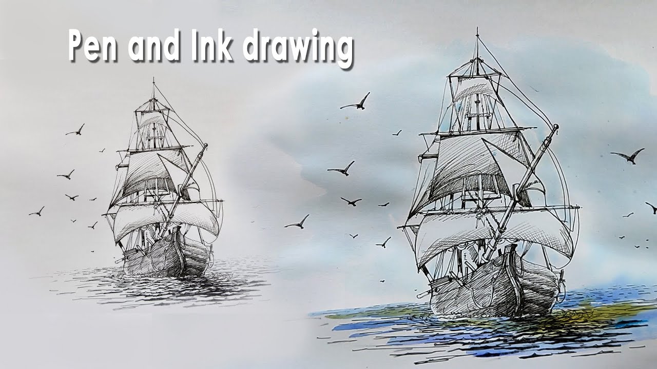 Pen and Ink drawing | How to draw with Pen and Ink - YouTube