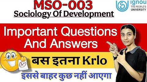 MSO -003 | Important Questions And Answers| June 2025| Exam| Ignou classes by Nisha|IGNOU