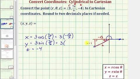 13 Ex  Convert Cylindrical Coordinates to Cartesian Coordinates   YouTube