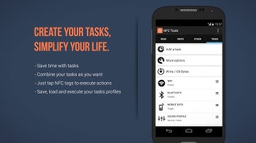 NFC Tools can read and write NFC tags.