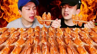 🔥Crazy spicy dumpling challenge by two very lightweights 🔥 The loser has to pay $1000!!!