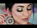 Muted Gold & Blue Halo Smokey Eye Makeup Tutorial