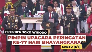 Sambutan Presiden Jokowi Pimpin Upacara Peringatan ke-77 Hari Bhayangkara, GBK Jakarta, Sabtu (1/7)