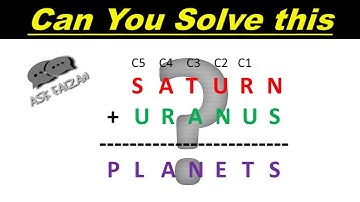 CRYPTARITHMETIC PROBLEM #6 | SATURN URANUS PLANETS CRYPTARITHMETIC PROBLEM | HINDI URDU
