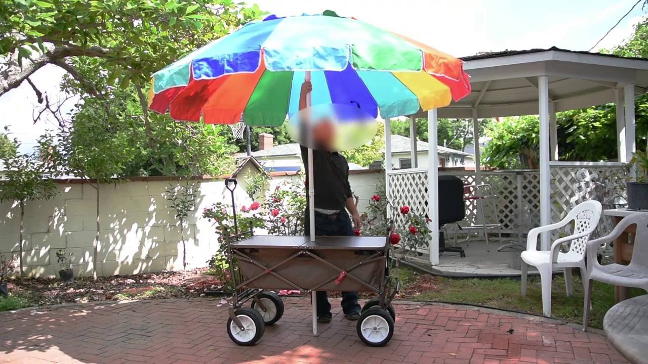 beach cart with umbrella