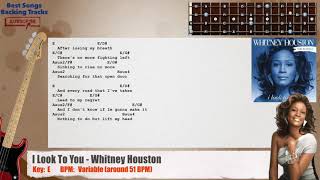 🎻 I Look To You - Whitney Houston Bass Backing Track with chords and lyrics