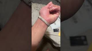 HarlemBling Moissanite Prong Miami CubanLink Bracelet 8MM Review + Diamond Tester #moissanite