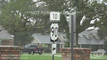 Thumbnail of 7-13-2019 Morgan City, La Barry makes Atchafalaya River flow backwards drone,  landfall begins, wind