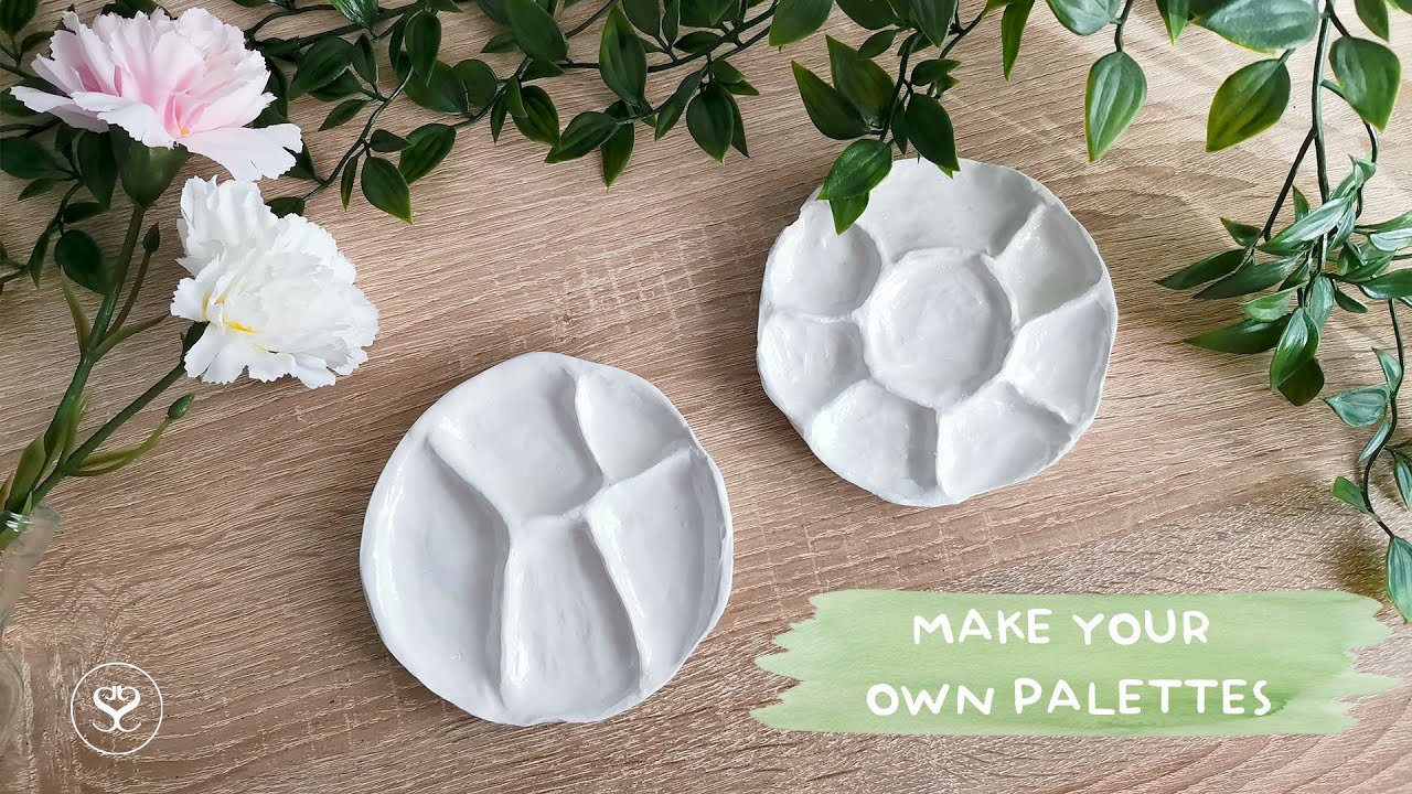 How to Make Paint Palettes with Air Dry Clay - Paper and Stitch