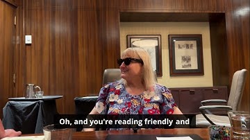 A lady trying person description demo using EchoVision during ACB