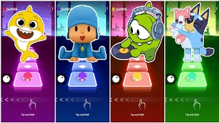 Baby Shark 🆚 Omnom 🆚 Pocoyo 🆚 Bluey || Tileshop EDM Rush ❤️❤️