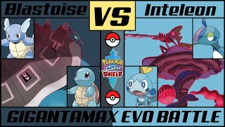 Gmax Blastoise Vs Gmax Inteleon Gigantamax Evolution Battle Pokémon Swordshield