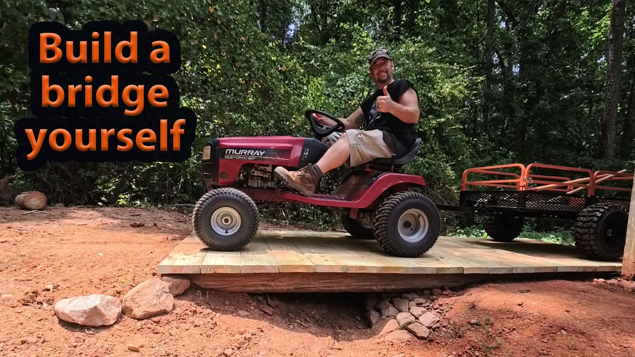 Utility pole bridge to regain access to the upper yard - YouTube