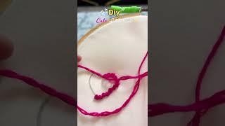 Easy heart embroidery tutorial ✨#embroidery #heartembroidery #shorts #art #trending #viral #tutorial