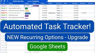 🚨Additional Recurring Options for your Customizable Automated Task Tracker in Google Sheets!