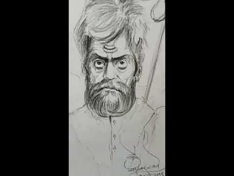 Shankar Maharaj Sketch by Artist Sidhaling Ankalkote l शंकर महाराज l sri  shankar maharaj protrait - YouTube