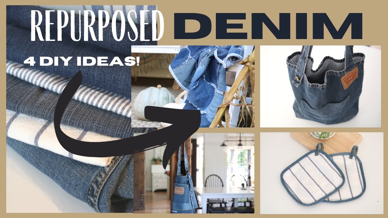 Tidsplan Trives trojansk hest Jeans Repurpose Ideas ~ DIY Denim Projects ~ Repurposed Denim Jeans ~ Denim  Sewing Projects - YouTube