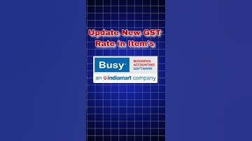 Update New Gst Tax Rate in items. Busy Accounting Software #gstupdate2025