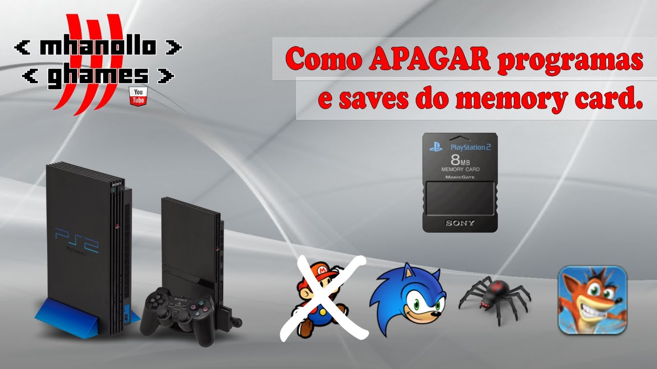 Playstation 2 Como APAGAR programas e saves do memory card. YouTube