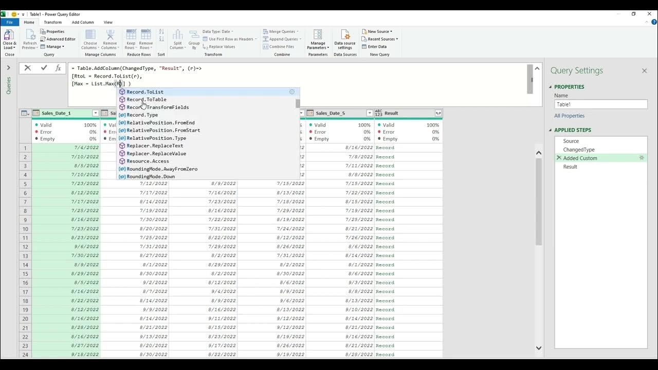 How to Add Custom Columns based on Maximum Dates in Power Query - YouTube